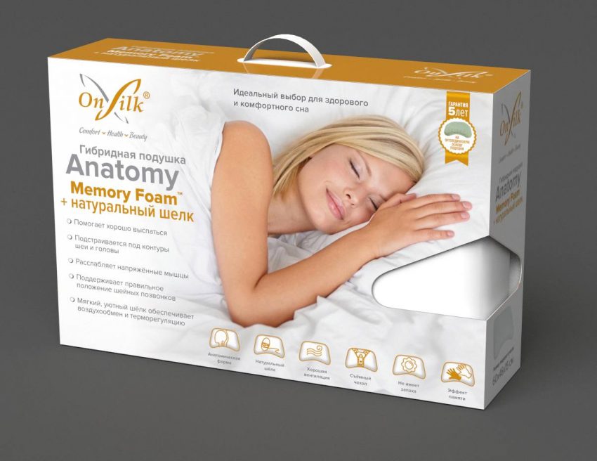Упаковка анатомической подушки "Latex like" (OnSilk)